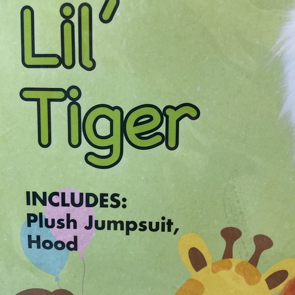 BABY TIGER "LIL' TIGER" PLUSH JUMPSUIT AND HOOD COSTUME SIZE 0-6 MONTHS 🌟NWT🌟 - Picture 4 of 11